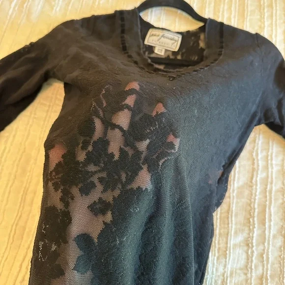 Y2K 90’s  Ann Farriday One Size Dress Stretch Lace 3/4 Sleeve EUC whimsygoth - Picture 4 of 8